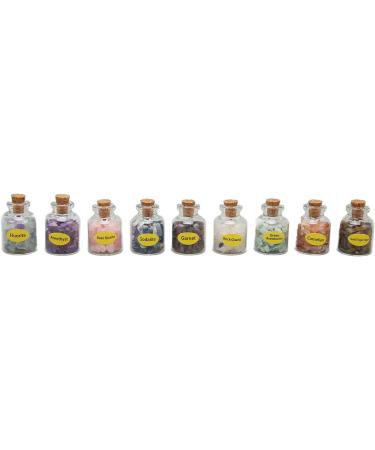 Chip Stones Set - Exquisite Colors in Glass Containers | 9 Mini Stone Bottles for DIY Projects - Portable & Versatile - Buy Online on GoSupps.com