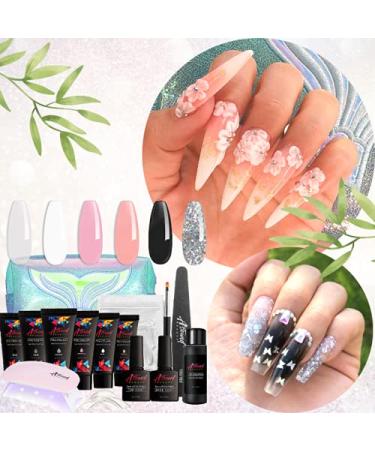 Astound Beauty Poly Nail Gel Kit - UV Lamp, Slip Solution & Glitter - All-in-One Manicure - Buy Online on GoSupps.com