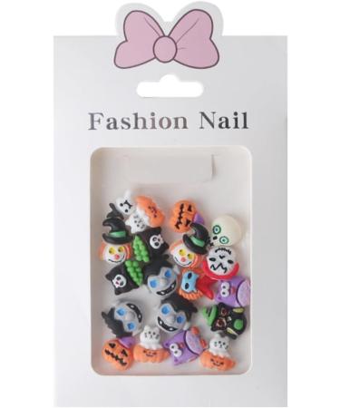 FEIlei 20Pcs Halloween Resin Nail Charms Pumpkin Wizard Skull Nail Art Decorations - Buy Online on GoSupps.com