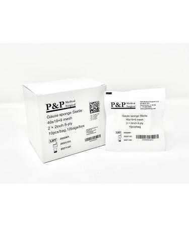 Gauze Surgical Sponges Cotton STERILE Woven 8-ply High Grade Quality 2"x2" Class I(a) All Purpose Pads Box of 1000