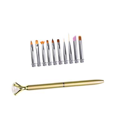 Beavorty 1 Set nail art pen nail polish liner nail painting brush nail decoration brush nail brush pen nail art brush nail drawng brush kit de manicura Nail Pen quartz 19.5*10cm Golden