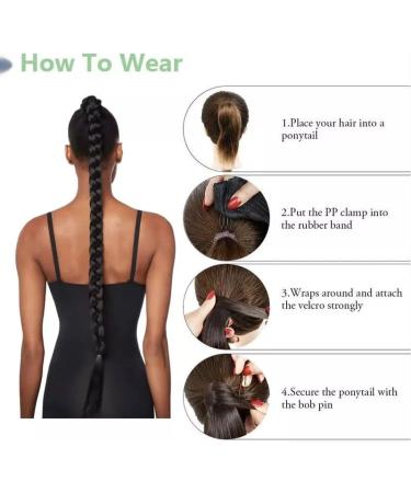 30" Long Fishtail Braid Ponytail Wrap Around Extensions Synthetic Fishtail Drawstring Ponytail Clip In Braiding Pony Hairpiece for women girls (30#) - Buy Online on GoSupps.com