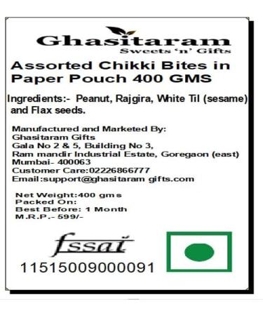 Ghasitaram Gifts Jaiccha Lohri Sweets Assorted Chikki Bites in Brown Paper Pouch 400 GMS - Buy Online on GoSupps.com