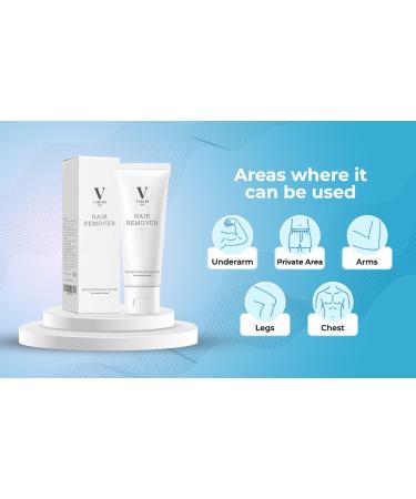 Hair Removal Cream for Men & Women | Painless Depilatory for Sensitive Skin | Soothing Formula with Shea Butter & Rosemary for Bikini & Pubic Area - Buy Online on GoSupps.com