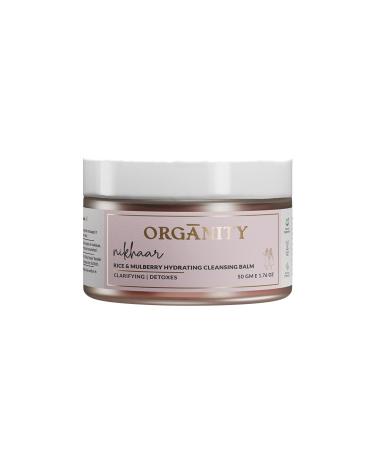 Organity Nikhaar Rice & Mulberry Hydrating Makeup Remover | Korean Face Cleanser for All Skin Types | Gentle Travel-Friendly Vegan & Cruelty-Free (50gm)