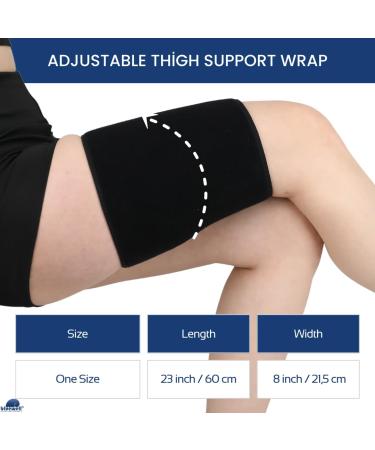 Bluewell Adjustable Thigh Support Wrap - Leg Slimming & Pain Relief for Men & Women - Ideal for Hamstring Quadriceps Sciatica Support - Buy Online on GoSupps.com