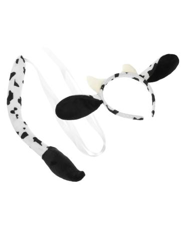 TOGEVAL 1 Set Cartoon Animal Ears Animal Headband Ears Headband Cow Tail Props Animal Costume Cow Costume for Cosplay Stuffed Animals Costume Cosplay Cow Props Tails Costume Animal Tail