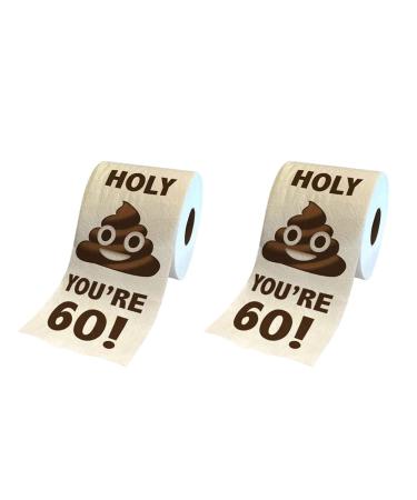 Koterry 2 Roll Funny Toilet Paper Roll Birthday Gifts for Women Men Gift Toilet Paper Bathroom Prank Joke Fun Paper 60