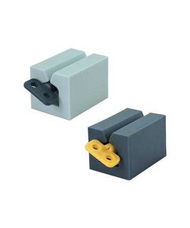 Andiker Rolling Tube Toothpaste Squeezer 2 PiecesToothpaste Holder Stand Dispenser for Bathroom (Dark Blue Light Blue)