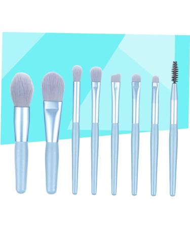 Baluue 8pcs Makeup Brush for Woman Mini Makeup Brushes Eyeshadow Makeup Brushes Facial Kit Wooden Blue 14x1x1cm Blue - Buy Online on GoSupps.com