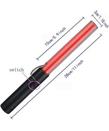 SAMDO 11.0 inch Magnet Wand Baton Traffic Control Road Safety Lamp Military Survival LED Light Stick (Red) - Buy Online on GoSupps.com