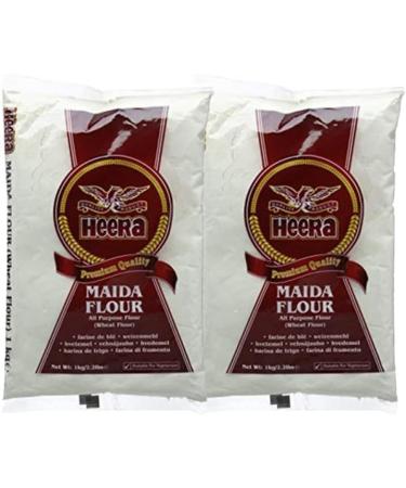 Heera Maida Flour | 1Kg | All Purpose Flour | Refined Wheat Flour Maida | Vegan | Gluten Friendly | Non-GMO | Indian Origin (Pack of 2) - Buy Online on GoSupps.com