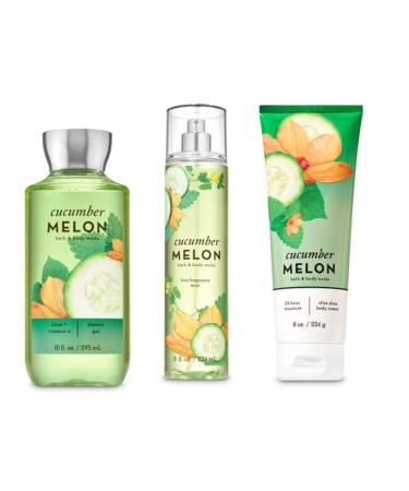 Bath & Body Works - Cucumber Melon - 3 pc Bundle