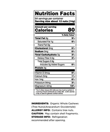 Terrasoul Superfoods Organic Raw Whole Cashews 4lb Sweet and Fresh 2lb Pack (2 Pack) - Buy Online on GoSupps.com