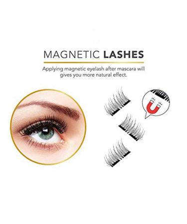 Shop Magnetic Eyelashes - Upgraded Triple Magnetized 3D Fiber Lashes for Natural Look | Set of 4 with Applicator - Buy Online on GoSupps.com