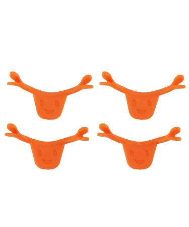 4 pieces of a smile corrector facial trainer facial smile beauty maker trainer shape mouth-exercise device training mouth-shaped exercise device for lip deafness (orange)