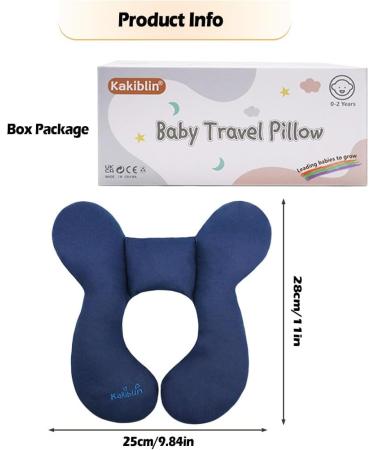 KAKIBLIN Baby Travel Pillow - Dark Blue Baby Head and Neck Support for Car Seat & Pushchair - Buy Online on GoSupps.com