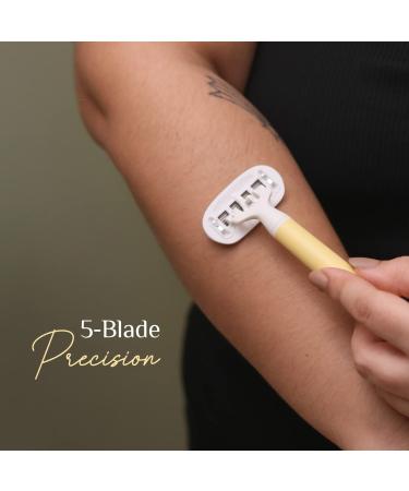 Body Razor for Women - Yellow Daze | 5-Blade Precision & 2-Way Pivot | Slip-Proof Grip | International Shipping Available - Buy Online on GoSupps.com