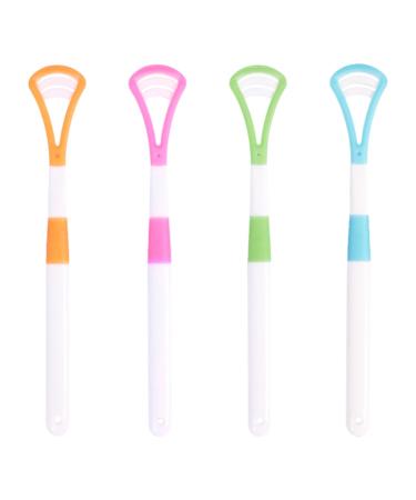 4 pieces of tongue cleaner silicone material BPA-free tongue brush brushes for oral care tongue scraper for improves oral hygiene reduces bad breath and fresh breath