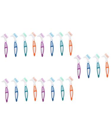 Beaupretty 20 STK toothbrush brush with head care device prosthesis brush prosthesis brush for the household prosthesis cleaning brush for at home Simply set dentures