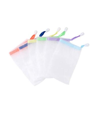 6pcs Double Foam Net Handmade Soap Simple Mesh Bag Body Facial Cleaning Tool