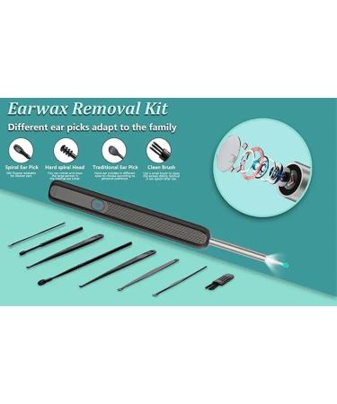 Ear Wax Removal Kit with 1080P Camera - 8 Pcs Ear Cleaner Set for iPhone Android - Black - Buy Online on GoSupps.com