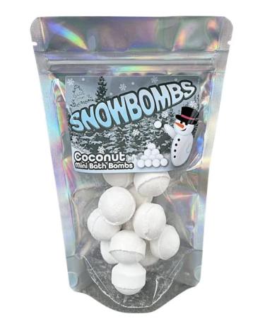 Snowbombs Christmas Themed Gift. 12 Coconut Scented Mini Bath Bombs. Ideal Stocking Filler Advent Calendar Filler Secret Santa Gift