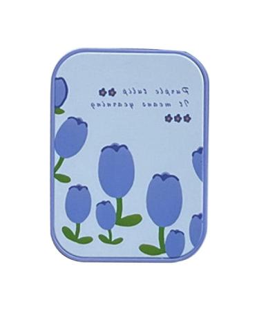 Lamala Travel Kits Portable Contact Box with Tweezers Remover Tool Solution Bottle for Daily & Outdoor Travel Cases Storage Kit Cute Small Purple Große Tulpe
