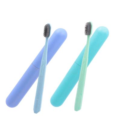 Tovinanna 2 Partial toothbrushes set ultra toothbrush gum care toothbrush with long handle tooth cleaning tool 1 piece (1 -pack)