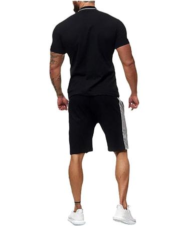 Men's Short Sleeve T-Shirts and Shorts Suit Set | Gray | 2021 Running Jogging Sportswear | Size Medium - Buy Online on GoSupps.com