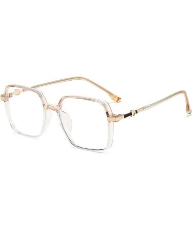 Shop Kaeoisfu Oversized Square Transparent Reading Glasses - Blue Light Blocking for Men & Women | Prescription 2.0 Diopters - Buy Online on GoSupps.com