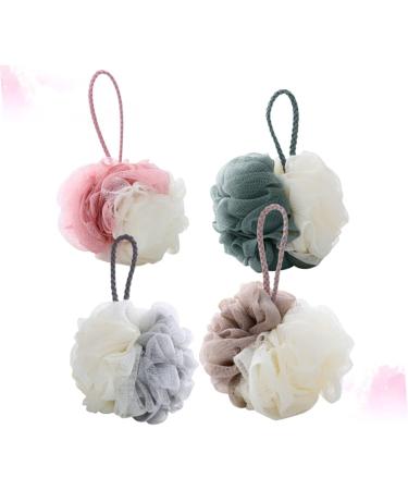 Zerodeko 4 Pcs Bath Sponge Body Powder Puff Shower Loufah Sponge | Large Bath Ball Skincare Tools for Shower | Double Color Bath Ball Pouf Net - 12.5X12.5cm - Buy Online on GoSupps.com