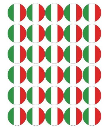 30 Italy Italian Flags Cupcake Toppers Edible Wafer Paper Fairy Cake Toppers Birthday Cake Decorations