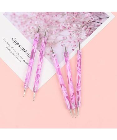 Froiny 5Pcs Nail Dotting Pen Set - 2-ended DIY Marbleizing Manicure & Nail Art Tools - Pink - Buy Online on GoSupps.com