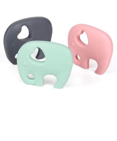 PREMYO Elephant Teething Ring for Babies - BPA Free Silicone Cooling Relief Soft Teething Aid - Gray - Buy Online on GoSupps.com