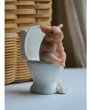 Gemmia Toilette Miniatur Fee Fig rchen Zahnb rste Schwein Statue | Internationale Lieferung | Einzigartige Bad-Dekoration - Buy Online on GoSupps.com