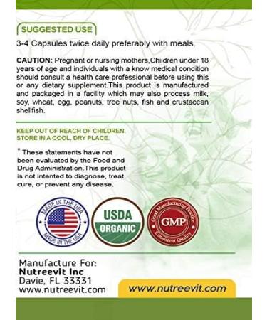 NutreeVit Pure 100% Organic Spirulina + Chlorella + Wheatgrass - Energy Booster Immune Support Powerful Superfood Antioxidant - Veggie Capsules | 500mg 320 Count (Pack of 1) - Buy Online on GoSupps.com