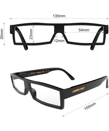 London Mole Glasses | Spacey Rectangular Reading Glasses | Cool Unisex Designer Glasses | 2.5x Magnification with Spring Hinges | Shop Now Internationally - Buy Online on GoSupps.com