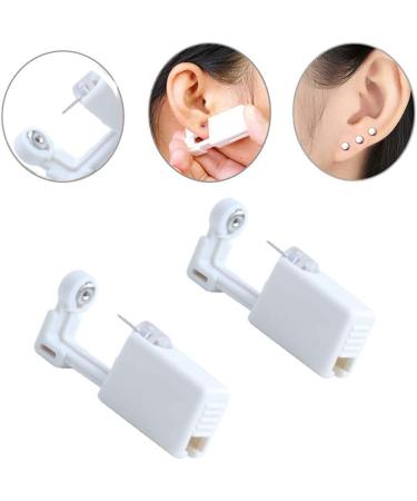 2 Pack Sterile No Pain Ear Piercing Gun - Disposable Ear Stud Gun Set (Silver) | Easy and Painless Piercing Tool - Buy Online on GoSupps.com