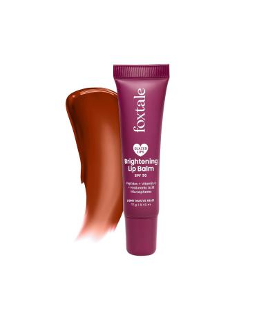 Foxtale SPF 30 Brightening Lip Balm for Dark Lips with Peptides & Vitamin C | Brightens | Hydrates | Tinted Lip Balm - Light Mauve Glaze 12gm