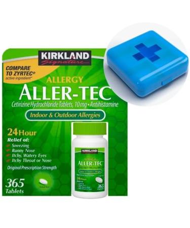 DIINGO Pill Case Box Bundle with Kirkland Signature Aller-Tec 365 Tablets #311676 (2 Items)