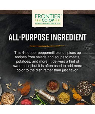 Frontier Natural Products Four Peppercorn Blend - Gourmet Peppermill 16 oz (453 g) - Premium Spice Mix - Buy Online on GoSupps.com