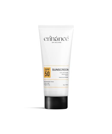 Sunscreen 50gm | Men Women | For SPF-50 PA+++ Broad Spectrum UVA/UVB Water/Sweat resistant Lightweight No White Cast Non Comedogenic Everyday Skincare before Sun exposure