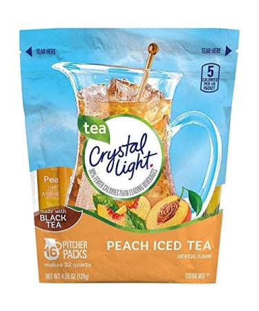 Crystal Light Peach Tea Sticks 16 ct 4.55 oz - Pack of 2 | Refreshing Zero Calorie Drink Mix - Buy Online on GoSupps.com