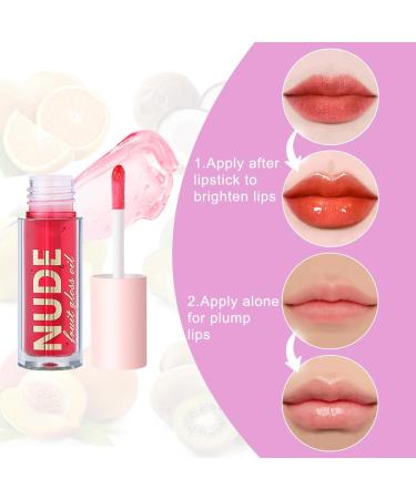 Fruit Lip Oil 4 Sticks Changing Lip Oil Moisturizing Lip Gloss Nourishing Lip Oil Moisturizing Lip Glaze with Transparent Fruit Flavor - Buy Online on GoSupps.com