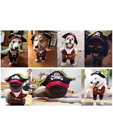 Idepet Caribbean Pirate Cat Costume & Hat - Funny Pet Clothes for Dressing up Parties (M) - Buy Online on GoSupps.com