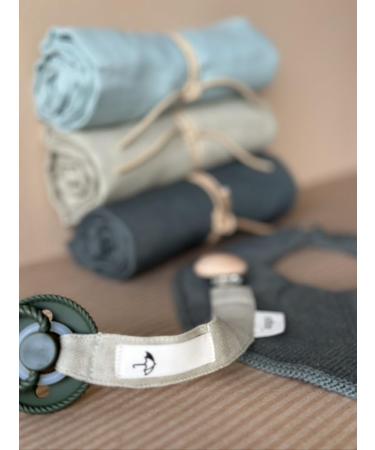 SAGA Copenhagen Pacifier Chain Pala (Green Tea) | 100% Organic & Sustainable | GOTS-Certified | 2x17cm - Shop Internationally - Buy Online on GoSupps.com