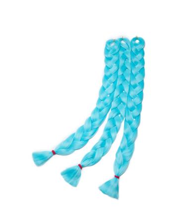 SEGO 41" Braid Extensions Synthetic Crochet Braiding 165g/bundle braiding hair sky blue 3 pieces
