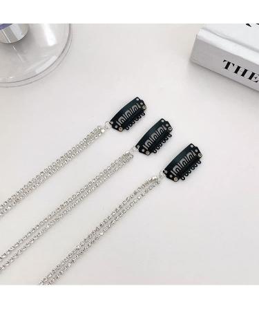 Silver Crystal Tassel Hair Clips Chains - 5 Piece Set for Women and Girls - Buy Online on GoSupps.com