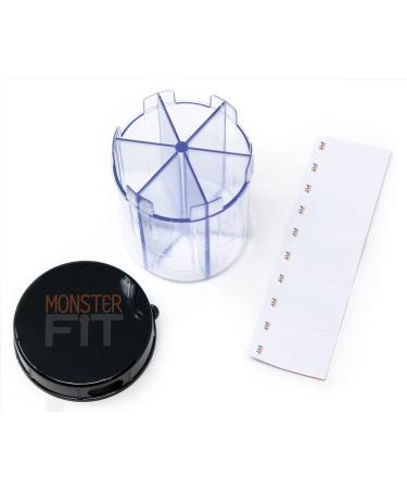 Monster Jr Supplement Pill Dispenser - Easily Dispense Small to Medium Medication and Vitamins with Labels, 1 Pack - Buy Online on GoSupps.com